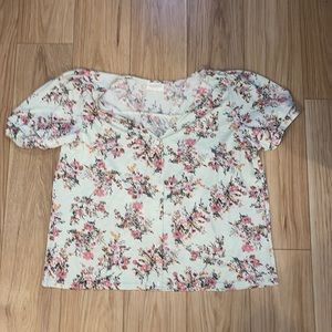 Melloday Mint Green Floral Button Up Blouse TBD D